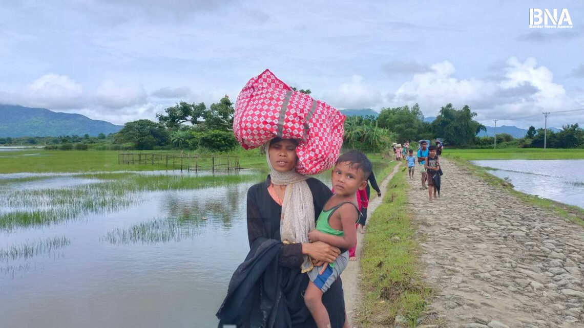 (ဓာတ်ပုံ - မောင်တောခရိုင်က စစ်ဘေးရှောင်အမျိုးသမီးတဦး / BNA)