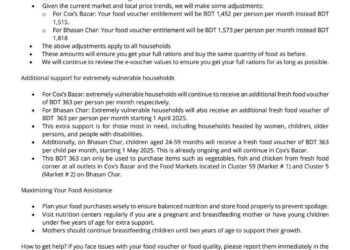 WFP Restores Full Food Rations for Rohingya Refugees