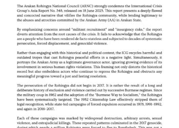 ARNC Issues Strong Rebuttal to ICG Report on Rohingya and Arakan Crisis