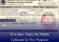 ULA Says Taxes Are Mainly Collected for Five Purposes
