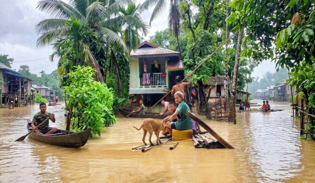 (Photo: Flooding in Arakha during this year’s rainy season / Supplied)
