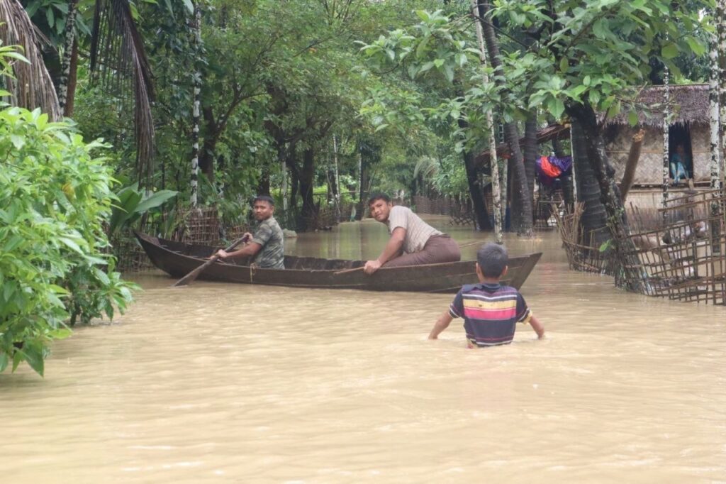 (Photo: Flooding in Arakha during this year’s rainy season / Supplied)